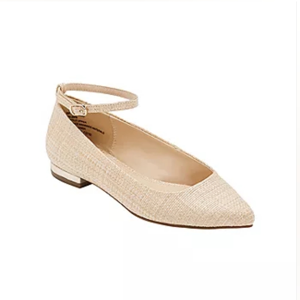 Liz Claiborne Womens Calico Natural Pointed Toe Ballet Flats Size 11